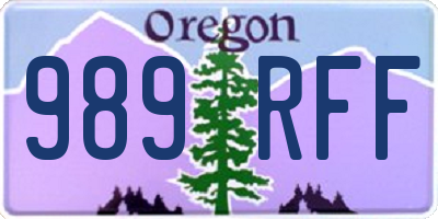 OR license plate 989RFF