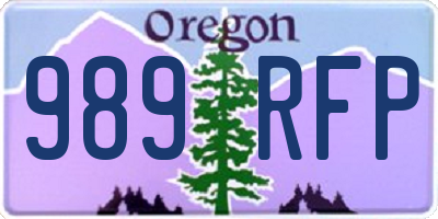 OR license plate 989RFP