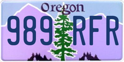 OR license plate 989RFR