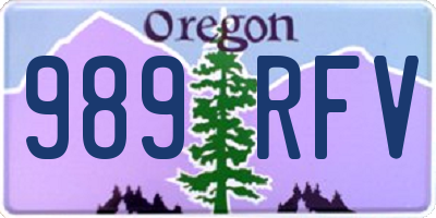 OR license plate 989RFV