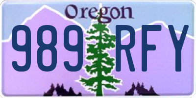 OR license plate 989RFY