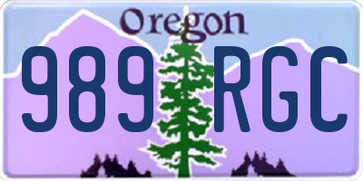 OR license plate 989RGC