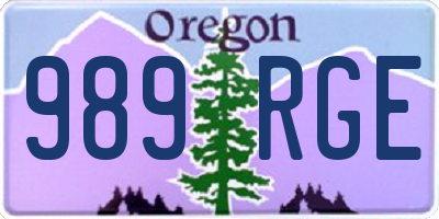 OR license plate 989RGE