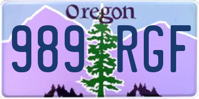 OR license plate 989RGF