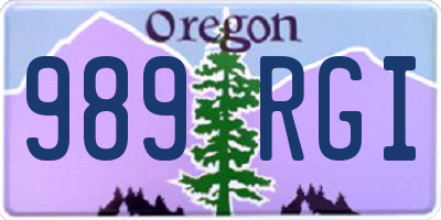 OR license plate 989RGI