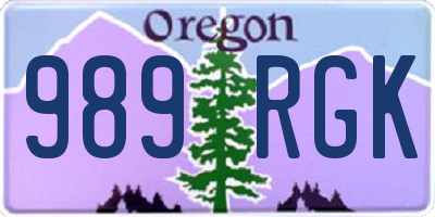 OR license plate 989RGK