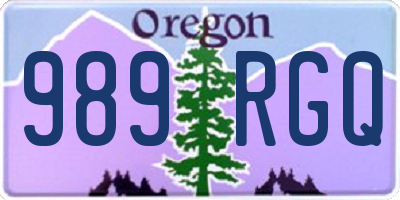 OR license plate 989RGQ