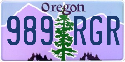 OR license plate 989RGR