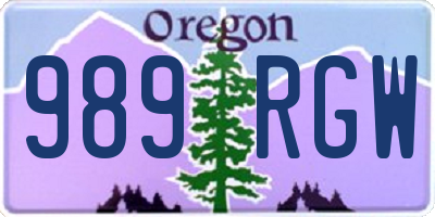 OR license plate 989RGW