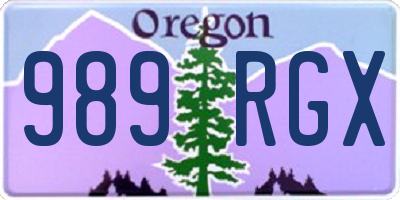 OR license plate 989RGX