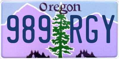 OR license plate 989RGY