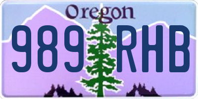 OR license plate 989RHB