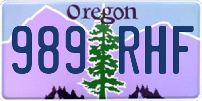OR license plate 989RHF