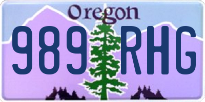 OR license plate 989RHG