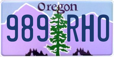 OR license plate 989RHO