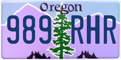 OR license plate 989RHR