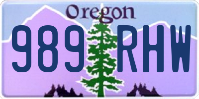 OR license plate 989RHW