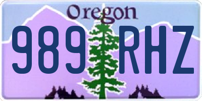 OR license plate 989RHZ