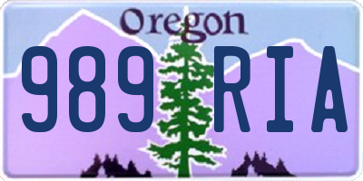 OR license plate 989RIA