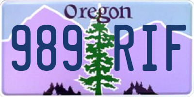 OR license plate 989RIF