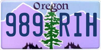 OR license plate 989RIH