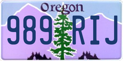 OR license plate 989RIJ