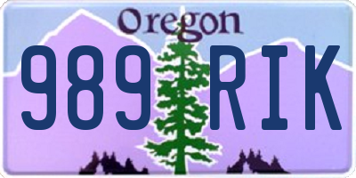 OR license plate 989RIK