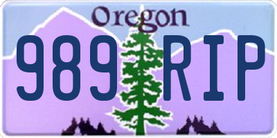 OR license plate 989RIP