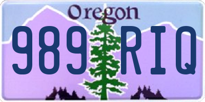 OR license plate 989RIQ