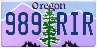 OR license plate 989RIR