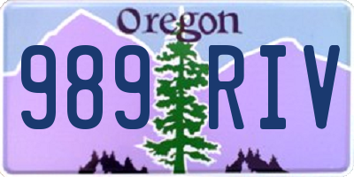 OR license plate 989RIV