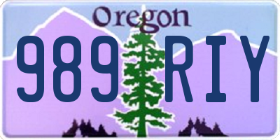 OR license plate 989RIY