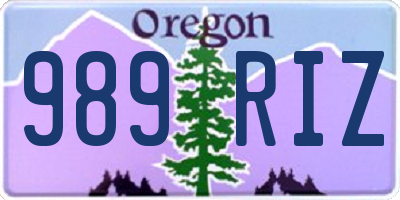 OR license plate 989RIZ
