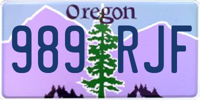 OR license plate 989RJF