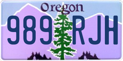 OR license plate 989RJH