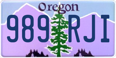 OR license plate 989RJI