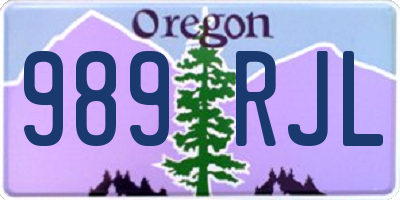 OR license plate 989RJL