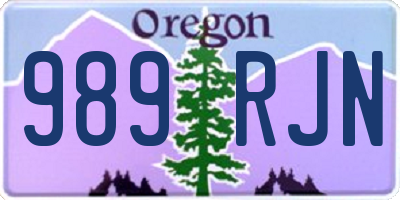 OR license plate 989RJN