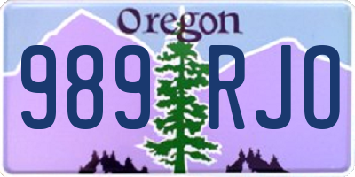 OR license plate 989RJO