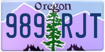 OR license plate 989RJT