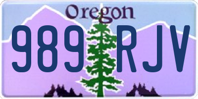 OR license plate 989RJV