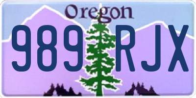 OR license plate 989RJX