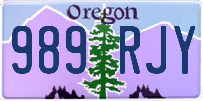 OR license plate 989RJY