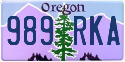 OR license plate 989RKA