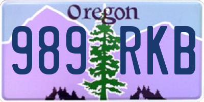 OR license plate 989RKB