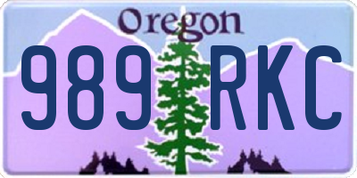 OR license plate 989RKC