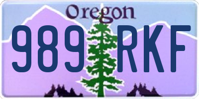 OR license plate 989RKF
