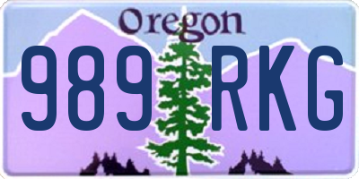 OR license plate 989RKG