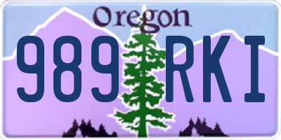 OR license plate 989RKI