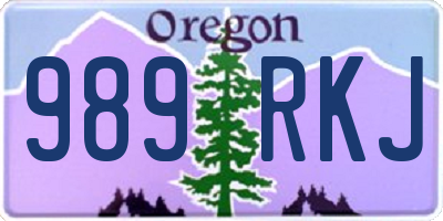 OR license plate 989RKJ